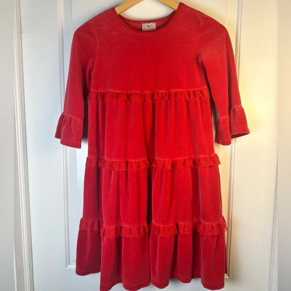 Hanna Andersson Vibrant Red Valentines 💌 Day Tiered Dress